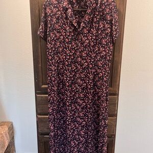Floral Black and Pink Women's Dress
